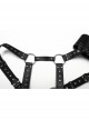 Handsome Black Eco Friendly Imitation Leather Armor With Spiked Rivets Punk Style Adjustable Single Arm Shoulder Harness
