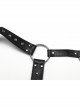 Handsome Black Eco Friendly Imitation Leather Armor With Spiked Rivets Punk Style Adjustable Single Arm Shoulder Harness