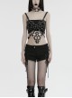 Sexy Black Eco Friendly Imitation Leather Three Dimensional Heart Hollow Design With Adjustable Back Straps Punk Style Vest