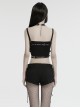 Sexy Black Eco Friendly Imitation Leather Three Dimensional Heart Hollow Design With Adjustable Back Straps Punk Style Vest