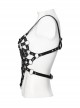 Sexy Black Eco Friendly Imitation Leather Three Dimensional Heart Hollow Design With Adjustable Back Straps Punk Style Vest