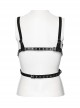 Sexy Black Eco Friendly Imitation Leather Three Dimensional Heart Hollow Design With Adjustable Back Straps Punk Style Vest