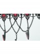 Halloween Black And Red Rose Silver Plated With Chain Blood Blade Pendant Gothic Style Necklace