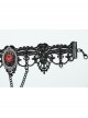 Halloween Black And Red Rose Silver Plated With Chain Blood Blade Pendant Gothic Style Necklace