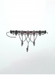 Halloween Black And Red Rose Silver Plated With Chain Blood Blade Pendant Gothic Style Necklace