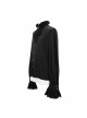 High Collar Chest Symmetrical Embroidered Necktie Long-Sleeve Black Gothic Shirt