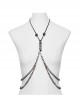 Tin Alloy Draped Chest Skull Spine Beads Decorated Punk Style Retro Adjustable Necklace
