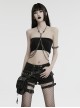 Tin Alloy Draped Chest Skull Spine Beads Decorated Punk Style Retro Adjustable Necklace
