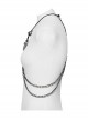 Tin Alloy Draped Chest Skull Spine Beads Decorated Punk Style Retro Adjustable Necklace