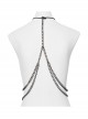 Tin Alloy Draped Chest Skull Spine Beads Decorated Punk Style Retro Adjustable Necklace