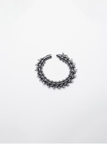 Retro Handsome Tin Colored Three Dimensional Alloy Imitation Spine With Magnetic Buckle Design Punk Style Personality Men's Bone Bracelet