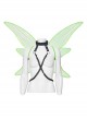 Personalized Green Fantasy Color Simulation Elastic Rubber Band With Hanging Neck Chain Punk Style Fluorescent Butterfly Wings Harness