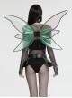 Personalized Black Fantasy Color Simulation Elastic Rubber Band With Hanging Neck Chain Punk Style Fluorescent Butterfly Wings Harness
