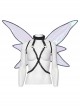 Personalized Black Fantasy Color Simulation Elastic Rubber Band With Hanging Neck Chain Punk Style Fluorescent Butterfly Wings Harness