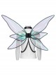 Personalized Black Fantasy Color Simulation Elastic Rubber Band With Hanging Neck Chain Punk Style Fluorescent Butterfly Wings Harness