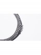Vintage Tin Alloy Old Feel Spine Beads With Skull Cross Pendant Punk Style Two Piece Necklace