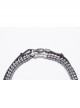 Vintage Tin Alloy Old Feel Spine Beads With Skull Cross Pendant Punk Style Two Piece Necklace