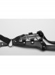 Sexy Hollow Halter Neck Black And Silver Imitation Leather Splicing Metal Ring Punk Style Harness