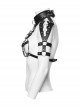 Sexy Hollow Halter Neck Black And Silver Imitation Leather Splicing Metal Ring Punk Style Harness