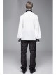 High Collar Chest Symmetrical Embroidered Necktie Long-Sleeve White Gothic Shirt