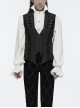 Gorgeous Black Rose Pattern Woven Side Exquisite Buckle Decoration Gothic Style Men's Lapel Vest