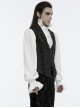 Gorgeous Black Rose Pattern Woven Side Exquisite Buckle Decoration Gothic Style Men's Lapel Vest