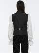 Gorgeous Black Rose Pattern Woven Side Exquisite Buckle Decoration Gothic Style Men's Lapel Vest