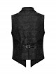 Gorgeous Black Rose Pattern Woven Side Exquisite Buckle Decoration Gothic Style Men's Lapel Vest