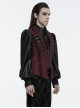 Gorgeous Red Rose Pattern Woven Side Exquisite Buckle Decoration Gothic Style Men's Lapel Vest
