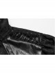 Black Gorgeous Shiny Pattern Woven Shoulder Tie Rope Decoration Gothic Style Stand Collar Puff Sleeve Shirt