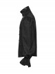 Black Gorgeous Shiny Pattern Woven Shoulder Tie Rope Decoration Gothic Style Stand Collar Puff Sleeve Shirt