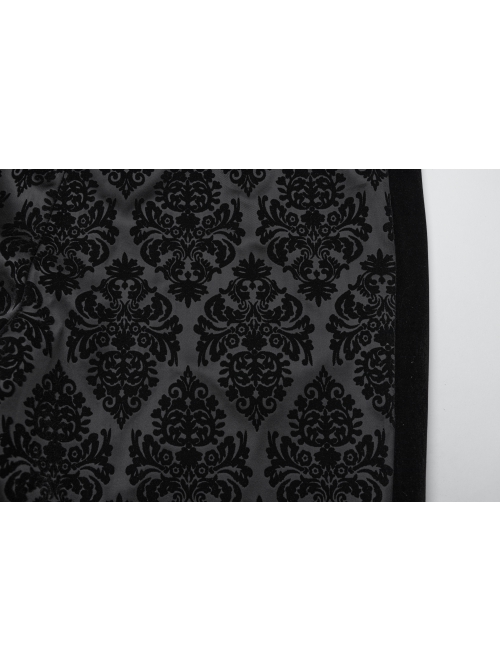 Gorgeous Flocked Fabric Exquisite Carved Gemstone Buckles And Adjustable Side Straps Gothic Style Leggings