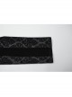 Gorgeous Flocked Fabric Exquisite Carved Gemstone Buckles And Adjustable Side Straps Gothic Style Leggings