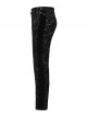 Gorgeous Flocked Fabric Exquisite Carved Gemstone Buckles And Adjustable Side Straps Gothic Style Leggings