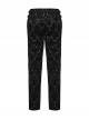 Gorgeous Flocked Fabric Exquisite Carved Gemstone Buckles And Adjustable Side Straps Gothic Style Leggings