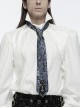 Black And Blue Retro Imitation Silk Exquisite Pattern With Three Dimensional Bat Cross Applique Gothic Style Men's Tie