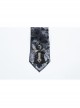 Black And Blue Retro Imitation Silk Exquisite Pattern With Three Dimensional Bat Cross Applique Gothic Style Men's Tie