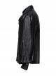 Gorgeous Black Layered Glossy Woven Front Panel Lace Decoration Gothic Style Puff Sleeve Shirt