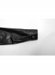 Black Pleated Non Stretch Faux Leather Collar Dragon Scale Decorative Tabs And Gothic Style Skull Long Sleeved Shirt