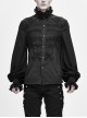 Lace High Collar Hand-Embroidered Long Sleeve Black Gothic Shirt