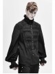 Lace High Collar Hand-Embroidered Long Sleeve Black Gothic Shirt