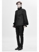 Lace High Collar Hand-Embroidered Long Sleeve Black Gothic Shirt