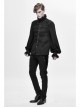 Lace High Collar Hand-Embroidered Long Sleeve Black Gothic Shirt