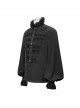 Lace High Collar Hand-Embroidered Long Sleeve Black Gothic Shirt