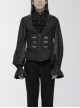 Noble Black Jacquard V Neck Front Panel With Exquisite Dragon Scales Double Breasted Design Gothic Style Gentleman Vest