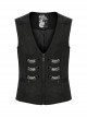 Noble Black Jacquard V Neck Front Panel With Exquisite Dragon Scales Double Breasted Design Gothic Style Gentleman Vest