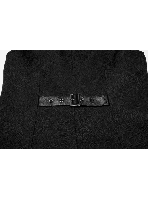 Noble Black Jacquard V Neck Front Panel With Exquisite Dragon Scales Double Breasted Design Gothic Style Gentleman Vest