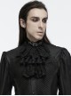 Black Light Embroidery Mesh Splicing Shiny Woven Front Center Retro Diamond Carved Design Gothic Style Gorgeous Collar