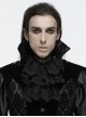 Black Light Embroidery Mesh Splicing Shiny Woven Front Center Retro Diamond Carved Design Gothic Style Gorgeous Collar