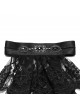 Black Light Embroidery Mesh Splicing Shiny Woven Front Center Retro Diamond Carved Design Gothic Style Gorgeous Collar